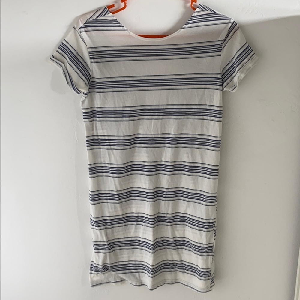 Billabong white dress with blue strips